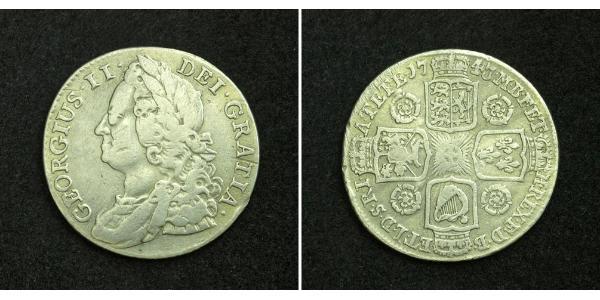 1 Shilling British Empire (1497 - 1949) Silver George II (1683-1760)