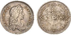 1 Shilling Kingdom of England (927-1649,1660-1707) Silver Charles II (1630-1685)