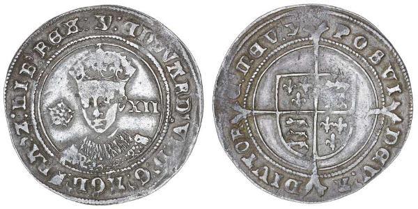 1 Shilling Kingdom of England (927-1649,1660-1707) Silver Edward VI  (1537-1553)