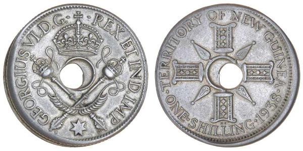 1 Shilling New Guinea Silver George VI (1895-1952)