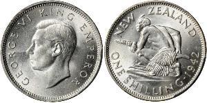 1 Shilling New Zealand Silver George VI (1895-1952)