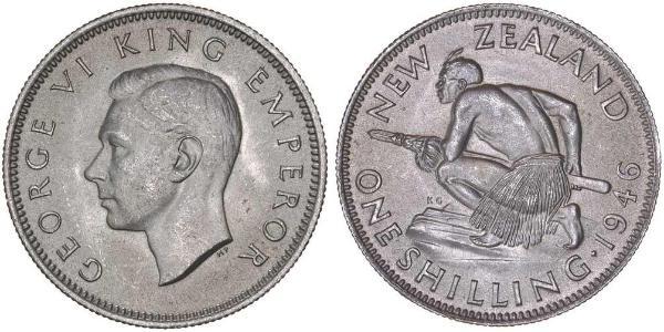 1 Shilling New Zealand Silver George VI (1895-1952)