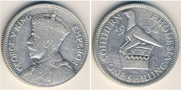 1 Shilling Southern Rhodesia (1923-1980) Silver George V of the United Kingdom (1865-1936)