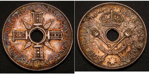 1 Shilling New Guinea 銀 乔治六世 (1895-1952)