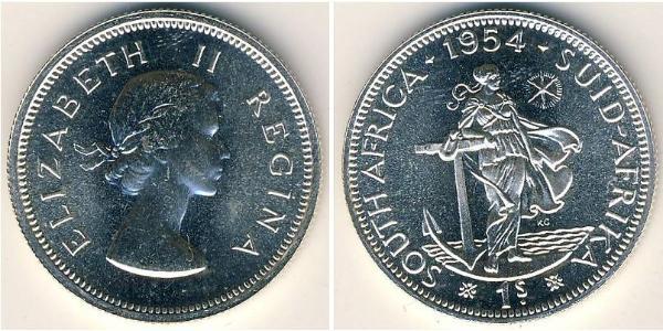 1 Shilling South Africa 銀 伊丽莎白二世 (1926-2022)