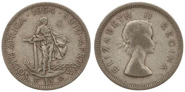 1 Shilling South Africa 銀 伊丽莎白二世 (1926-2022)