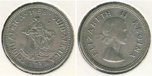 1 Shilling South Africa 銀 伊丽莎白二世 (1926-2022)