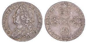 1 Shilling 大不列顛王國 (1707 - 1800) 銀 乔治二世 (大不列颠) (1683 - 1760)