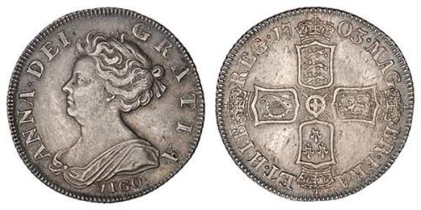 1 Shilling 大不列顛王國 (1707 - 1800) 銀 安妮 (英国女王) (1665-1714)