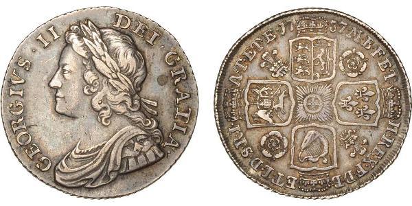 1 Shilling 大不列顛王國 (1707 - 1800) 銀 乔治二世 (大不列颠) (1683 - 1760)