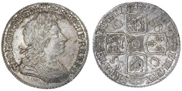 1 Shilling 大不列顛王國 (1707 - 1800) 銀 乔治一世 (大不列颠) (1660 - 1727)