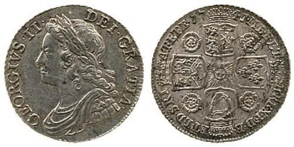 1 Shilling 大不列顛王國 (1707 - 1800) 銀 乔治二世 (大不列颠) (1683 - 1760)