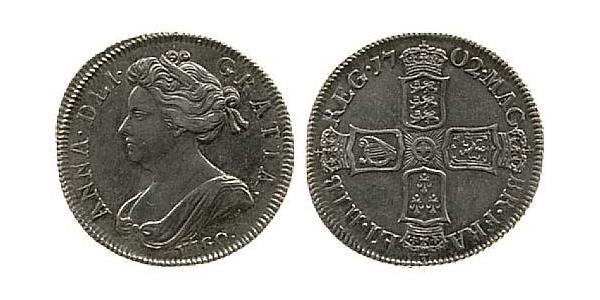 1 Shilling 大不列顛王國 (1707 - 1800) 銀 安妮 (英国女王) (1665-1714)