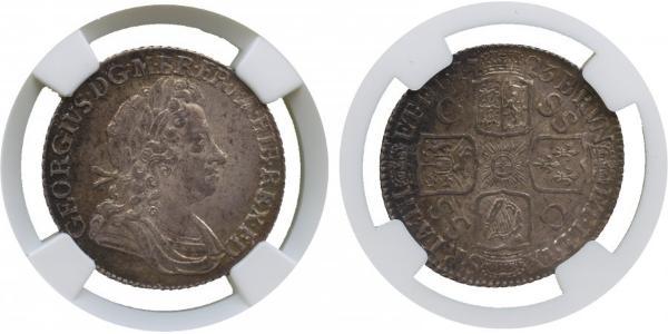 1 Shilling 大不列顛王國 (1707 - 1800) 銀 乔治一世 (大不列颠) (1660 - 1727)