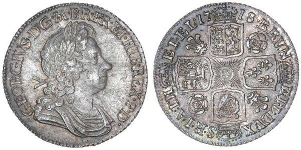 1 Shilling 大不列顛王國 (1707 - 1800) 銀 乔治一世 (大不列颠) (1660 - 1727)