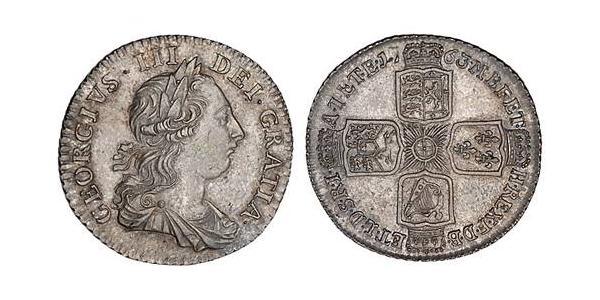 1 Shilling 大不列顛王國 (1707 - 1800) / 大英帝国 銀 喬治三世 (1738-1820)