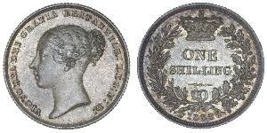 1 Shilling 大不列颠及爱尔兰联合王国 (1801 - 1922) 銀 维多利亚 (英国君主)