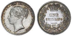 1 Shilling 大不列颠及爱尔兰联合王国 (1801 - 1922) 銀 维多利亚 (英国君主)