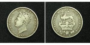 1 Shilling 大不列颠及爱尔兰联合王国 (1801 - 1922) 銀 喬治四世 (1762-1830)