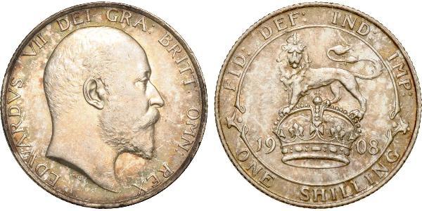 1 Shilling 大不列颠及爱尔兰联合王国 (1801 - 1922) 銀 爱德华七世 (1841-1910)