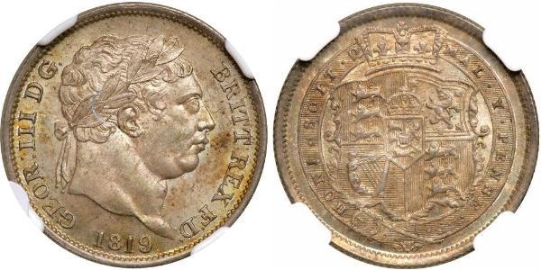 1 Shilling 大不列颠及爱尔兰联合王国 (1801 - 1922) 銀 喬治三世 (1738-1820)