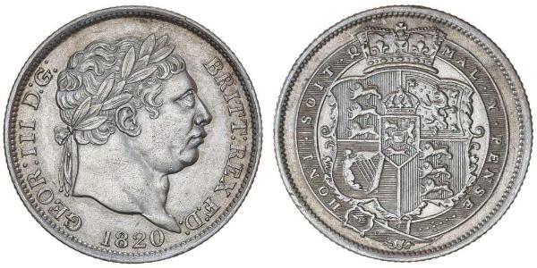 1 Shilling 大不列颠及爱尔兰联合王国 (1801 - 1922) 銀 喬治三世 (1738-1820)