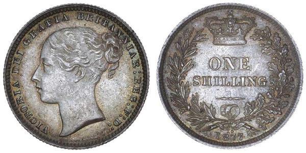 1 Shilling 大不列颠及爱尔兰联合王国 (1801 - 1922) 銀 维多利亚 (英国君主)