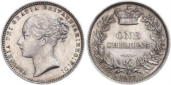 1 Shilling 大不列颠及爱尔兰联合王国 (1801 - 1922) 銀 维多利亚 (英国君主)