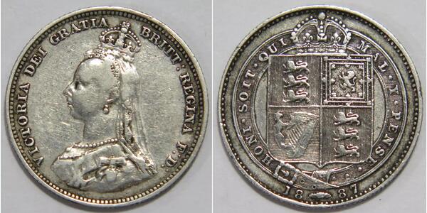 1 Shilling 大不列颠及爱尔兰联合王国 (1801 - 1922) 銀 维多利亚 (英国君主)