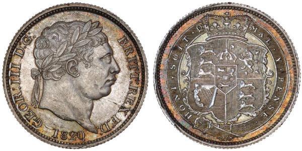 1 Shilling 大不列颠及爱尔兰联合王国 (1801 - 1922) 銀 喬治三世 (1738-1820)