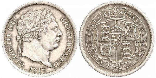 1 Shilling 大不列颠及爱尔兰联合王国 (1801 - 1922) 銀 喬治三世 (1738-1820)