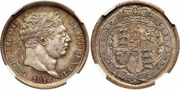 1 Shilling 大不列颠及爱尔兰联合王国 (1801 - 1922) 銀 喬治三世 (1738-1820)