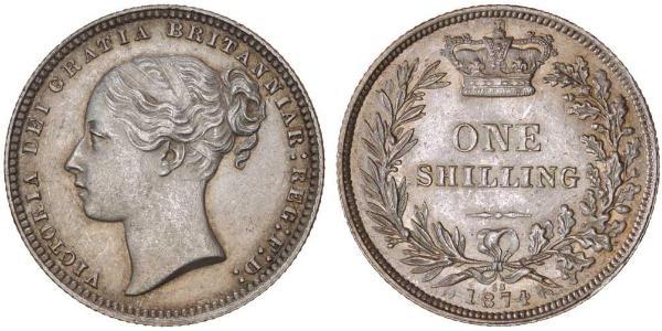 1 Shilling 大不列颠及爱尔兰联合王国 (1801 - 1922) 銀 维多利亚 (英国君主)