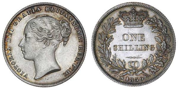 1 Shilling 大不列颠及爱尔兰联合王国 (1801 - 1922) 銀 维多利亚 (英国君主)