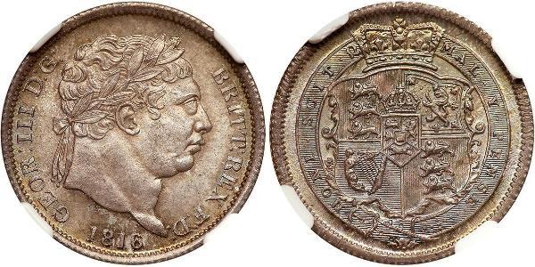 1 Shilling 大不列颠及爱尔兰联合王国 (1801 - 1922) 銀 喬治三世 (1738-1820)