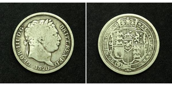 1 Shilling 大不列颠及爱尔兰联合王国 (1801 - 1922) 銀 喬治三世 (1738-1820)