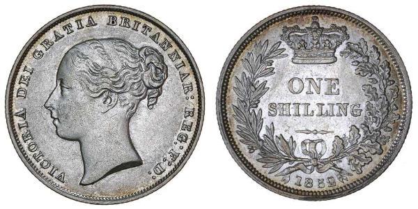 1 Shilling 大不列颠及爱尔兰联合王国 (1801 - 1922) 銀 维多利亚 (英国君主)