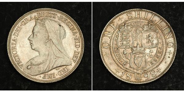 1 Shilling 大不列颠及爱尔兰联合王国 (1801 - 1922) 銀 维多利亚 (英国君主)