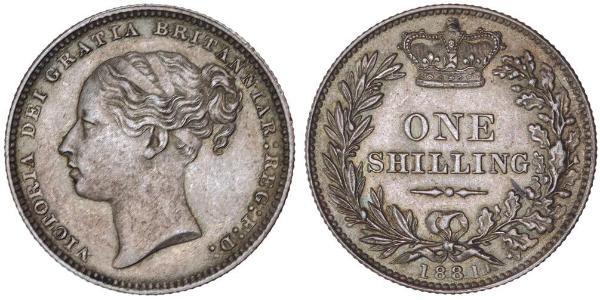 1 Shilling 大不列颠及爱尔兰联合王国 (1801 - 1922) 銀 维多利亚 (英国君主)