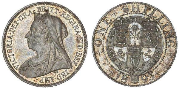 1 Shilling 大不列颠及爱尔兰联合王国 (1801 - 1922) 銀 维多利亚 (英国君主)