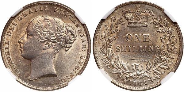1 Shilling 大不列颠及爱尔兰联合王国 (1801 - 1922) 銀 维多利亚 (英国君主)