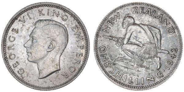 1 Shilling 新西兰 銀 乔治六世 (1895-1952)