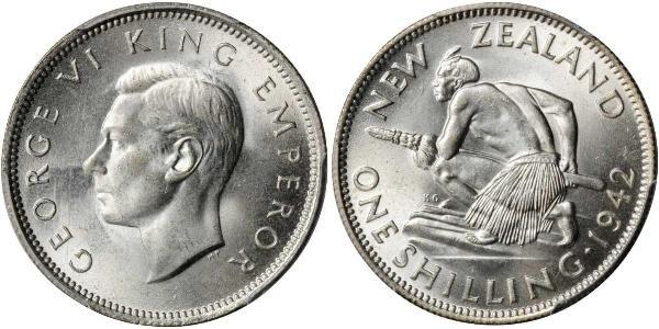 1 Shilling 新西兰 銀 乔治六世 (1895-1952)