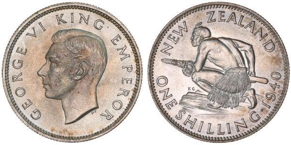 1 Shilling 新西兰 銀 乔治六世 (1895-1952)