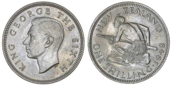 1 Shilling 新西兰 銀 乔治六世 (1895-1952)