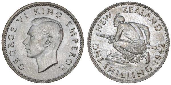 1 Shilling 新西兰 銀 乔治六世 (1895-1952)
