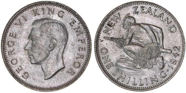 1 Shilling 新西兰 銀 乔治六世 (1895-1952)