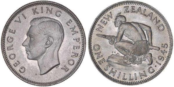 1 Shilling 新西兰 銀 乔治六世 (1895-1952)