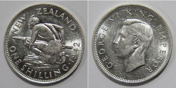 1 Shilling 新西兰 銀 乔治六世 (1895-1952)