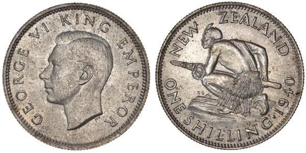 1 Shilling 新西兰 銀 乔治六世 (1895-1952)